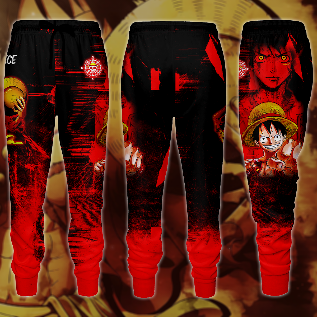 One Piece Monkey D. Luffy 3D All Over Print T-shirt Tank Top Zip Hoodie Pullover Hoodie Hawaiian Shirt Beach Shorts Jogger Joggers S