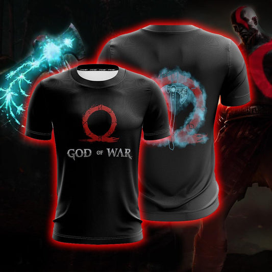 Kratos's Axe Omega Symbol God Of War Unisex 3D T-shirt S