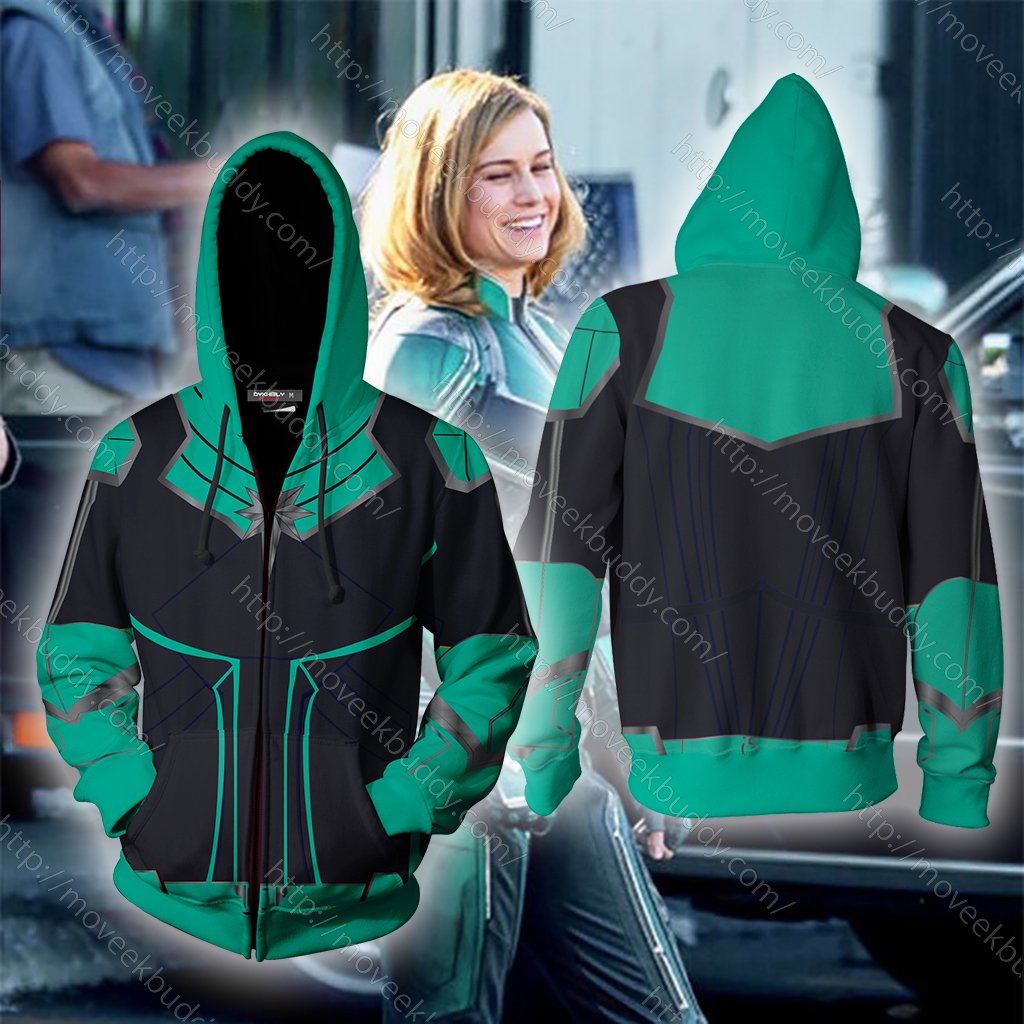 Captain Marvel 2019 Cosplay Zip Up Hoodie Jacket XS