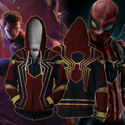 Spider-man: Homecoming Iron Spider Cosplay Zip Up Hoodie Jacket XS