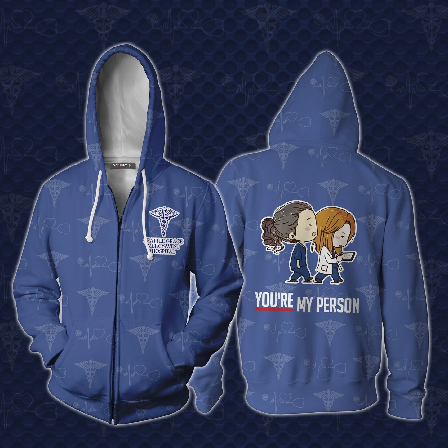 You're My Person Grey's Anatomy Zip Up Hoodie XS