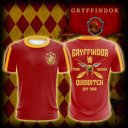 Gryffindor Quidditch Team Harry Potter Unisex 3D T-shirt S