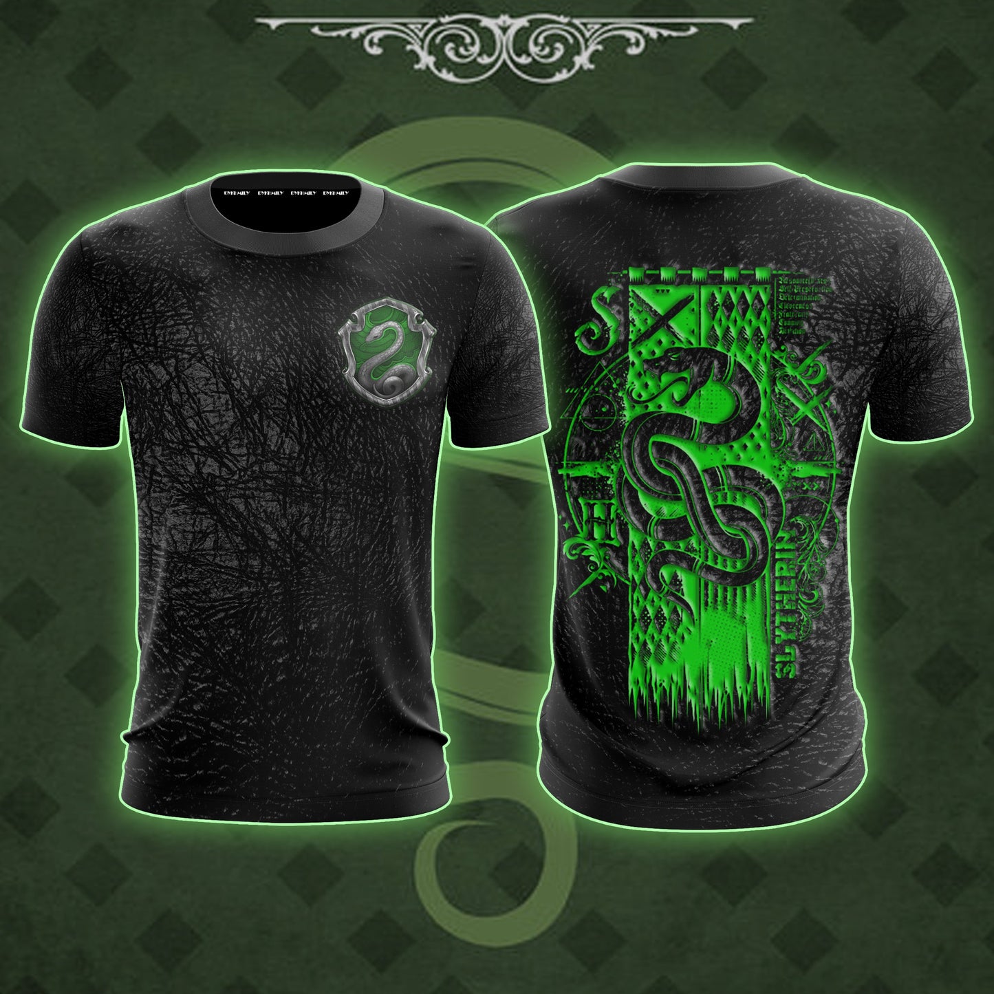 The Slytherin Snake Harry Potter 3D T-shirt T-shirt S