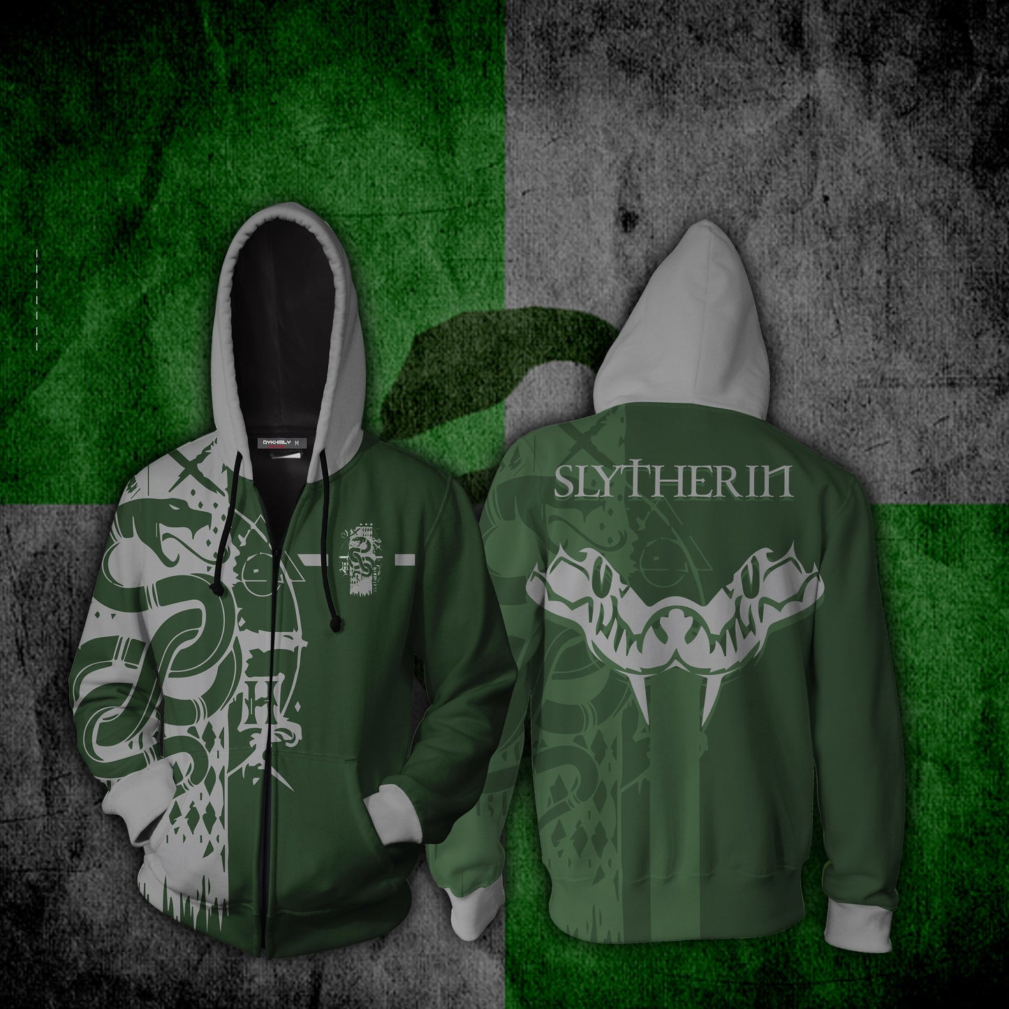 Quidditch Slytherin Harry Potter New Look Unisex 3D T-shirt Zip Hoodie XS