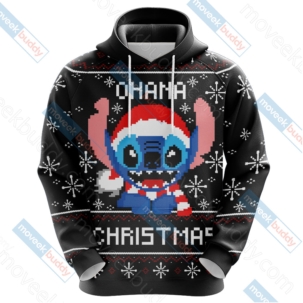 Stitch Ohana Christmas Unisex 3D T-shirt
