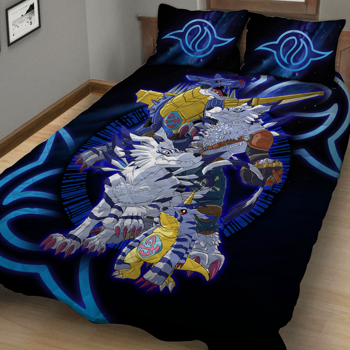 Digimon Gabumon Family 3D Quilt Set Quilt Set Twin (150x180CM)