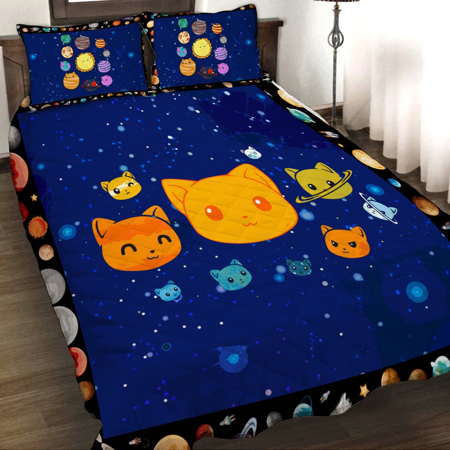 Cat Planets 3D Quilt Set