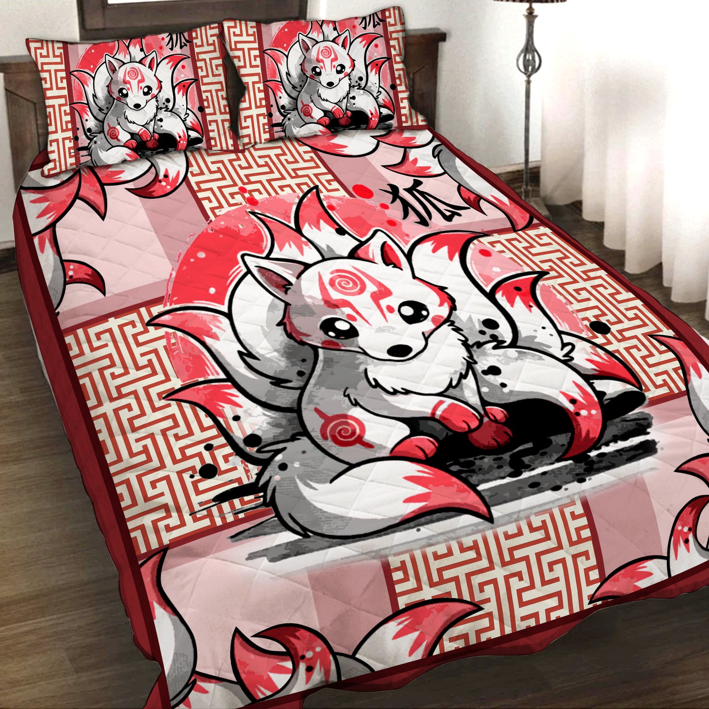 Ninetail Fox Spirit 3D Quilt Set Quilt Set Twin (150x180CM)