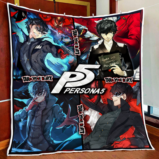 Persona 5 Video Game Quilt Blanket Quilt Set Single Quilt Twin (150x180CM)