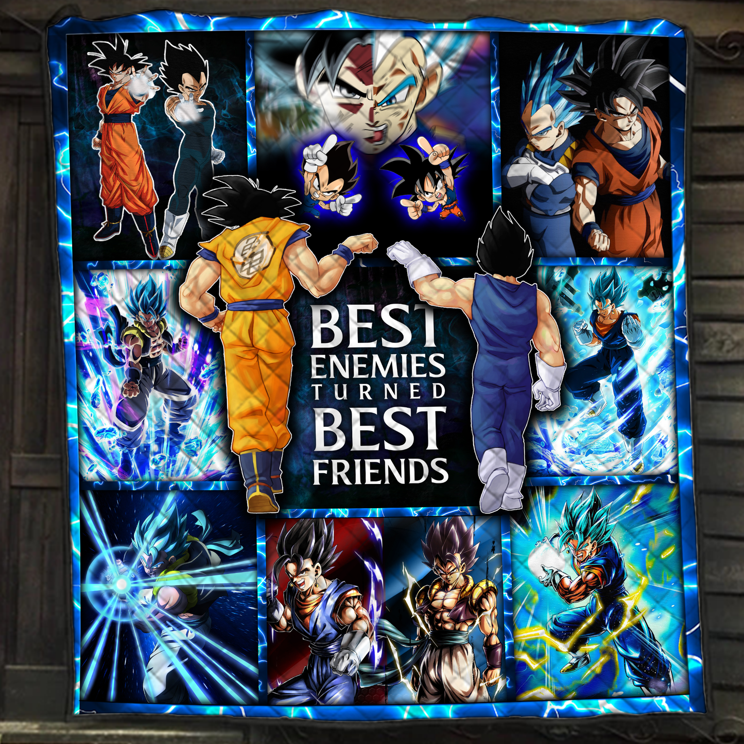Dragon Ball Goku Vegeta Friendship And Gogeta Vegito Fushion 3D Quilt Bed Set Single Quilt Twin (150x180CM)
