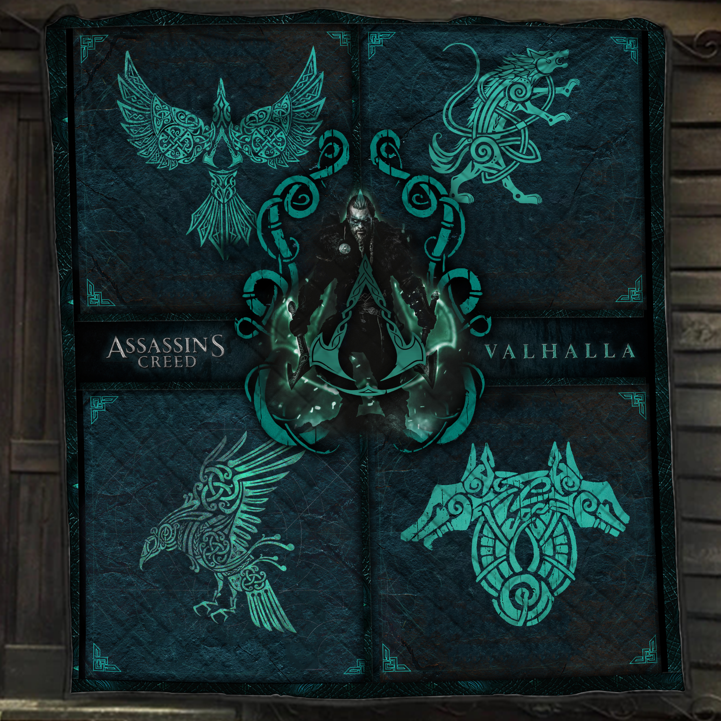 Assassin's Creed Valhalla 3D Quilt Bed Set Single Quilt Twin (150x180CM)