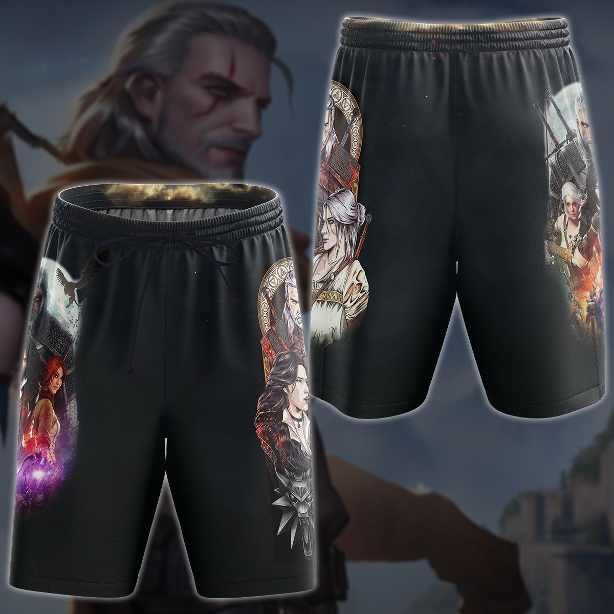 The Witcher Video Game 3D All Over Printed T-shirt Tank Top Zip Hoodie Pullover Hoodie Hawaiian Shirt Beach Shorts Jogger Beach Shorts S