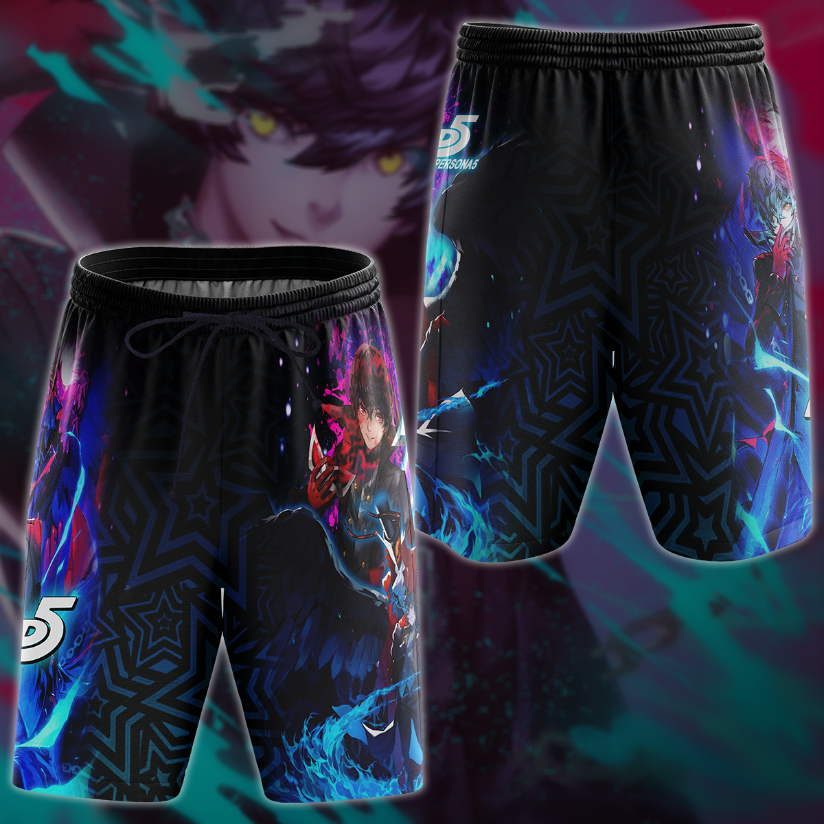 Persona 5 Video Game 3D All Over Printed T-shirt Tank Top Zip Hoodie Pullover Hoodie Hawaiian Shirt Beach Shorts Jogger Beach Shorts S