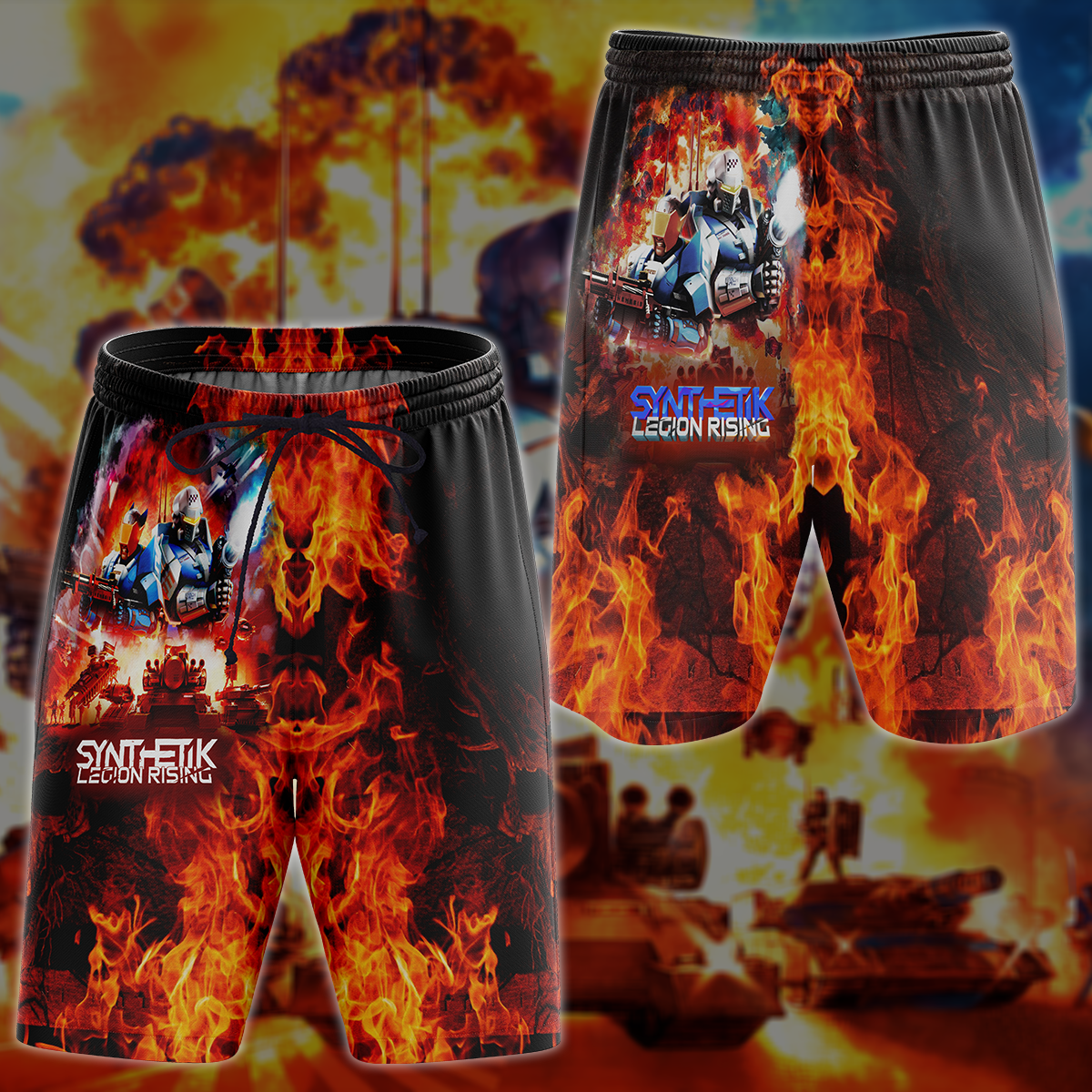 Synthetik: Legion Rising Video Game 3D All Over Printed T-shirt Tank Top Zip Hoodie Pullover Hoodie Hawaiian Shirt Beach Shorts Jogger Beach Shorts S
