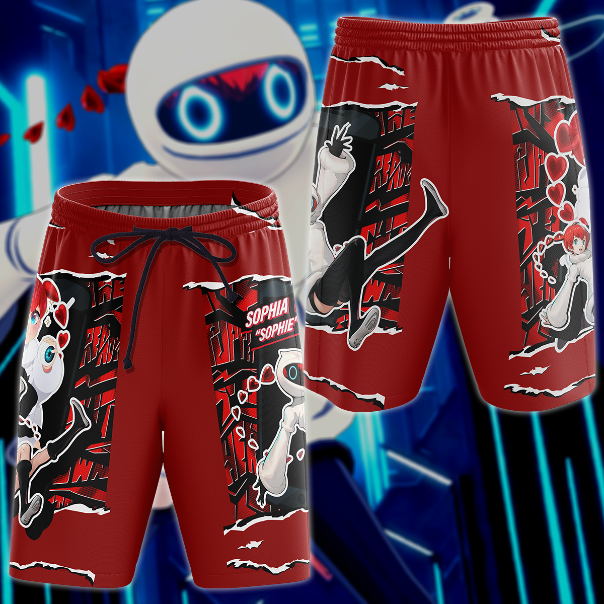 Persona 5 Strikers Sophia Video Game 3D All Over Print T-shirt Tank Top Zip Hoodie Pullover Hoodie Hawaiian Shirt Beach Shorts Jogger Beach Shorts S