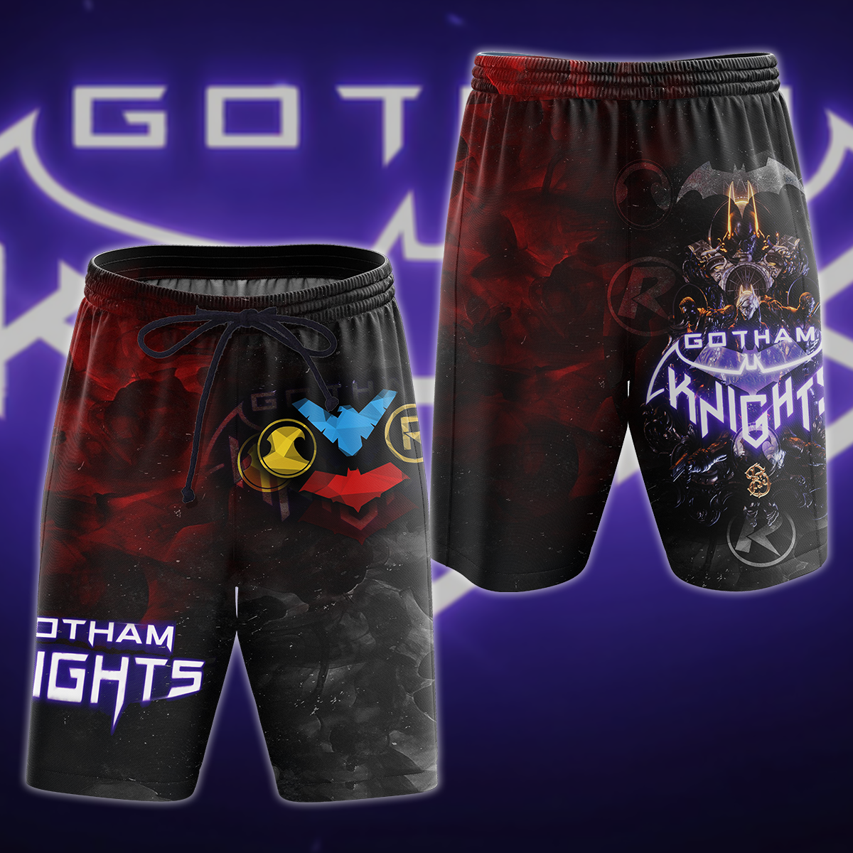 Gotham Knights 3D All Over Print T-shirt Tank Top Zip Hoodie Pullover Hoodie Hawaiian Shirt Beach Shorts Jogger Beach Shorts S