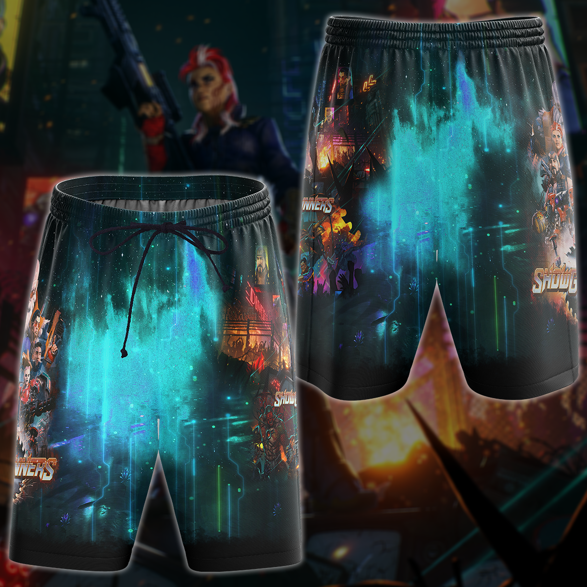 Showgunners Video Game 3D All Over Printed T-shirt Tank Top Zip Hoodie Pullover Hoodie Hawaiian Shirt Beach Shorts Jogger Beach Shorts S