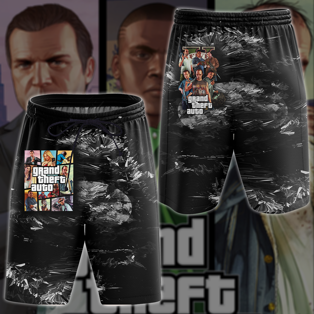 Grand Theft Auto 5 Video Game 3D All Over Printed T-shirt Tank Top Zip Hoodie Pullover Hoodie Hawaiian Shirt Beach Shorts Joggers Beach Shorts S