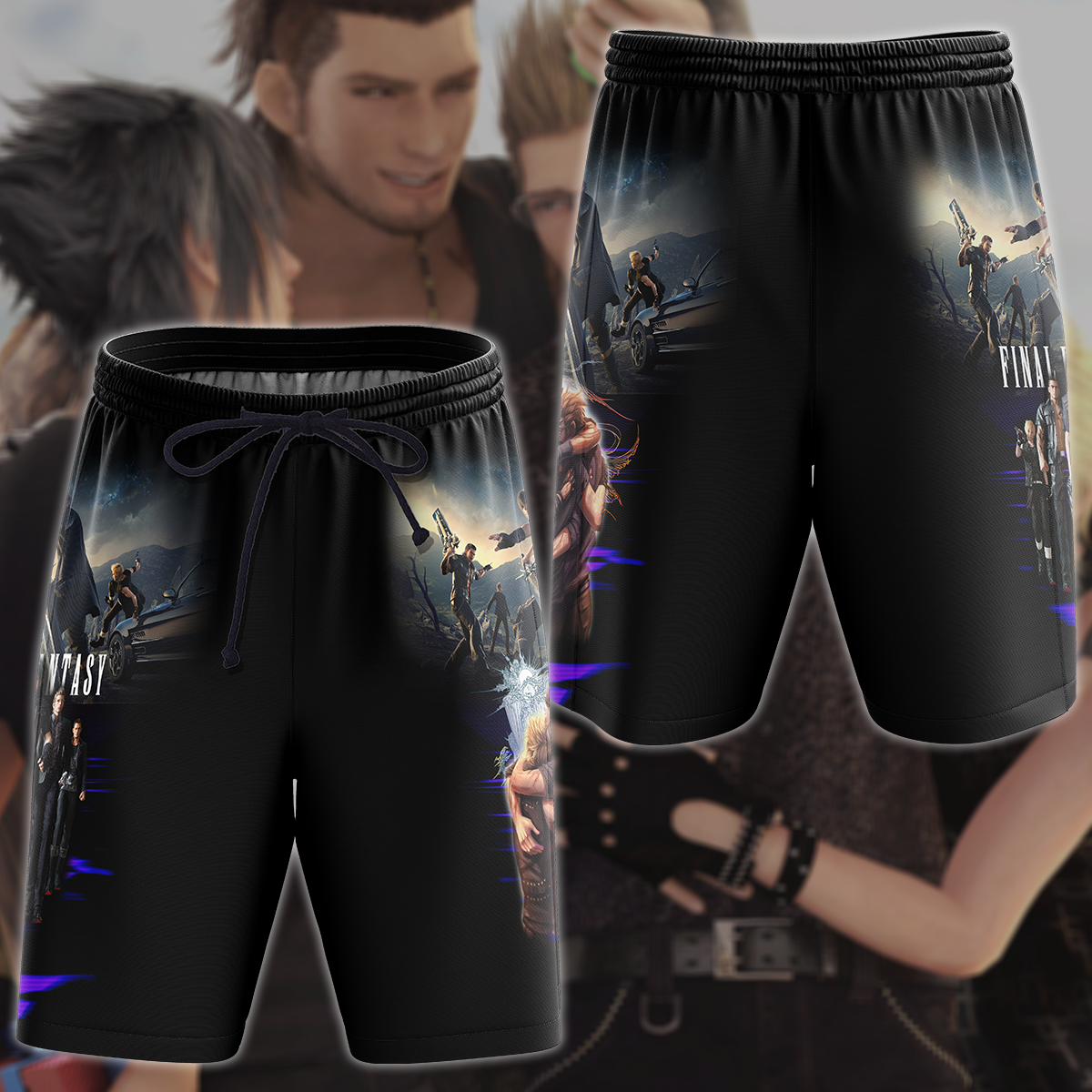 Final Fantasy XV Video Game 3D All Over Print T-shirt Tank Top Zip Hoodie Pullover Hoodie Hawaiian Shirt Beach Shorts Jogger Beach Shorts S