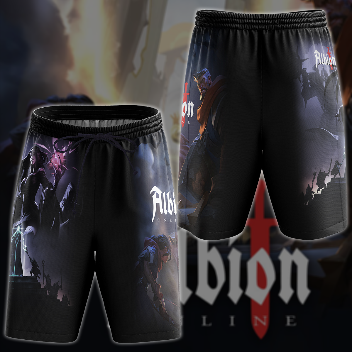Albion Online Video Game 3D All Over Printed T-shirt Tank Top Zip Hoodie Pullover Hoodie Hawaiian Shirt Beach Shorts Jogger Beach Shorts S