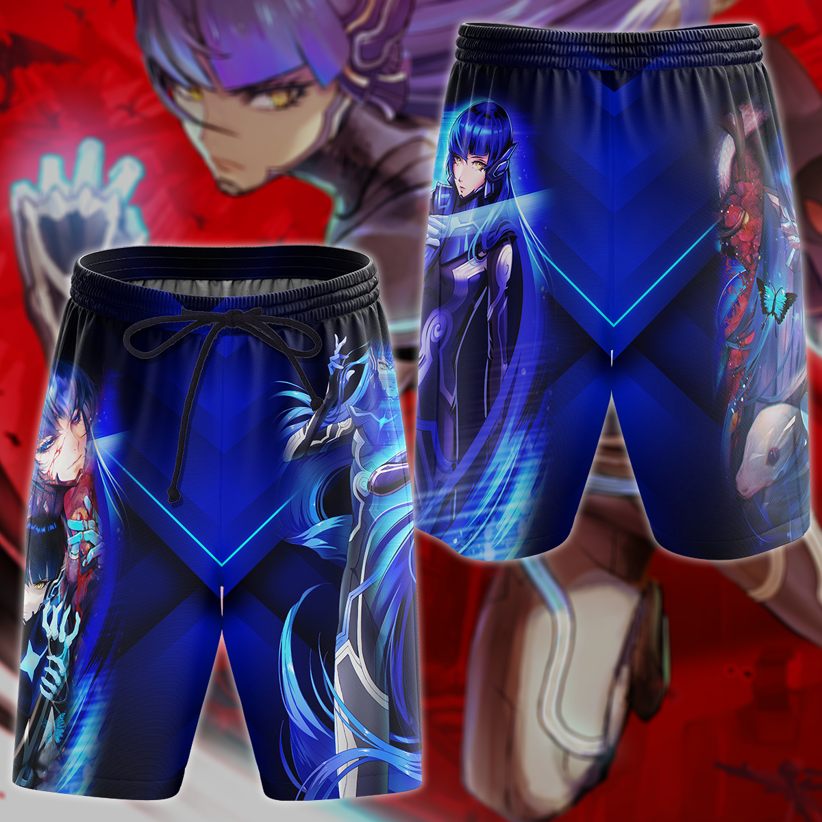 Shin Megami Tensei V Video Game 3D All Over Print T-shirt Tank Top Zip Hoodie Pullover Hoodie Hawaiian Shirt Beach Shorts Jogger Beach Shorts S