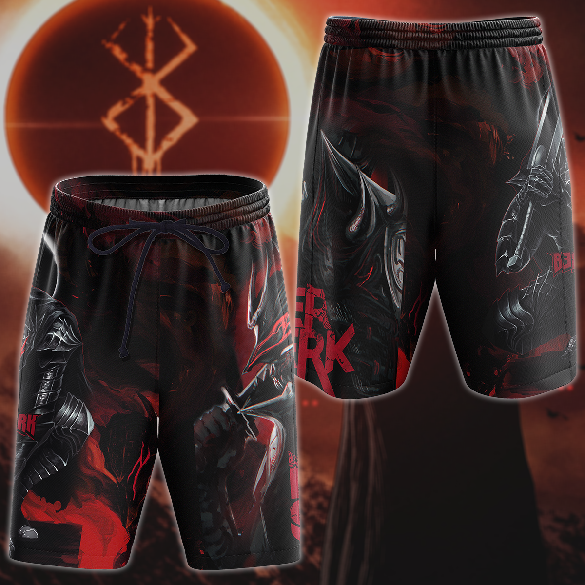 Berserk 3D All Over Print T-shirt Tank Top Zip Hoodie Pullover Hoodie Hawaiian Shirt Beach Shorts Jogger Beach Shorts S