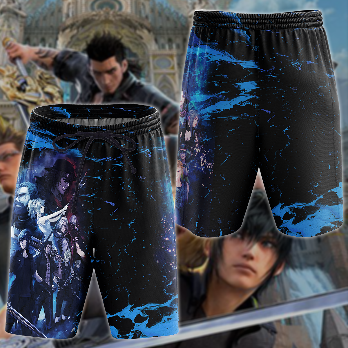 Final Fantasy XV Video Game 3D All Over Print T-shirt Tank Top Zip Hoodie Pullover Hoodie Hawaiian Shirt Beach Shorts Jogger Beach Shorts S