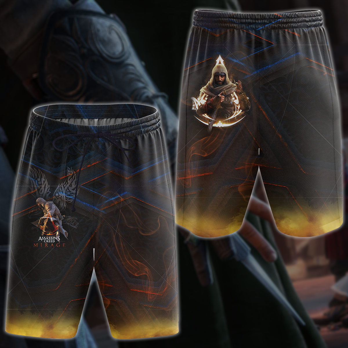 Assassin's Creed Mirage Video Game All Over Printed T-shirt Tank Top Zip Hoodie Pullover Hoodie Hawaiian Shirt Beach Shorts Joggers Beach Shorts S