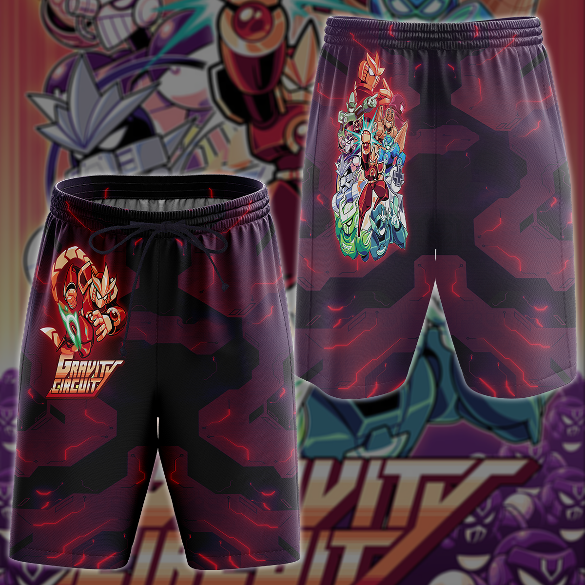 Gravity Circuit Video Game 3D All Over Printed T-shirt Tank Top Zip Hoodie Pullover Hoodie Hawaiian Shirt Beach Shorts Jogger Beach Shorts S