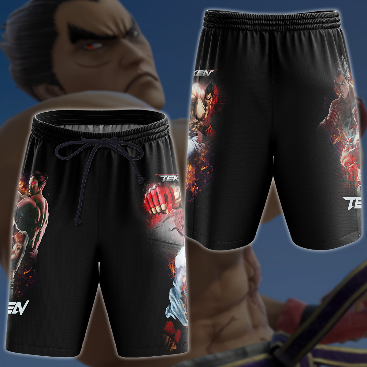 Tekken Kazuya Mishima Video Game 3D All Over Print T-shirt Tank Top Zip Hoodie Pullover Hoodie Hawaiian Shirt Beach Shorts Jogger Beach Shorts S
