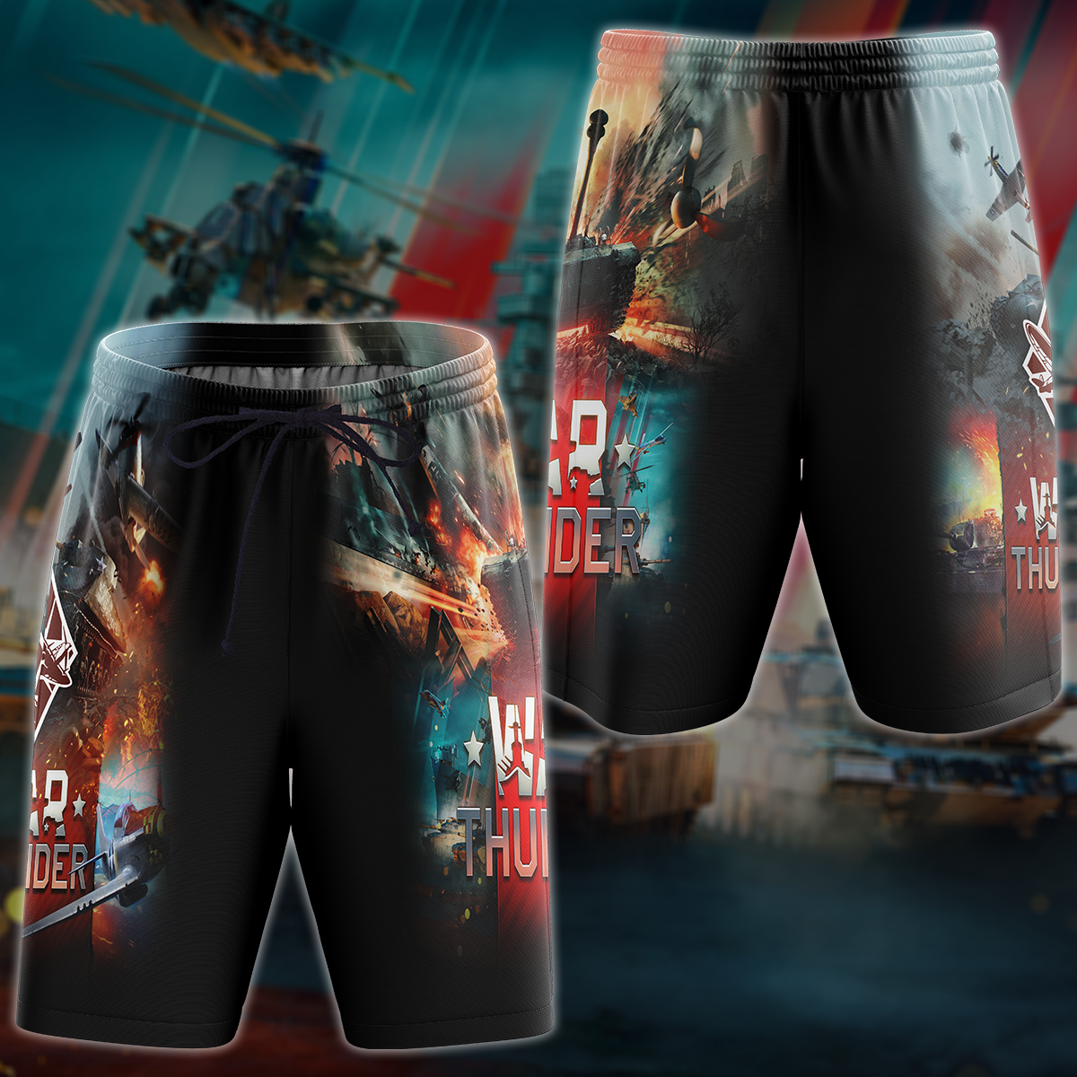 War Thunder Video Game 3D All Over Printed T-shirt Tank Top Zip Hoodie Pullover Hoodie Hawaiian Shirt Beach Shorts Jogger Beach Shorts S