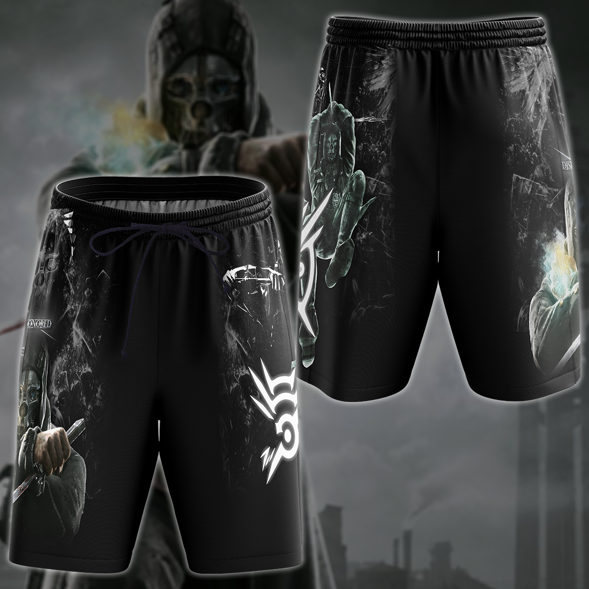Dishonored Video Game 3D All Over Printed T-shirt Tank Top Zip Hoodie Pullover Hoodie Hawaiian Shirt Beach Shorts Jogger Beach Shorts S