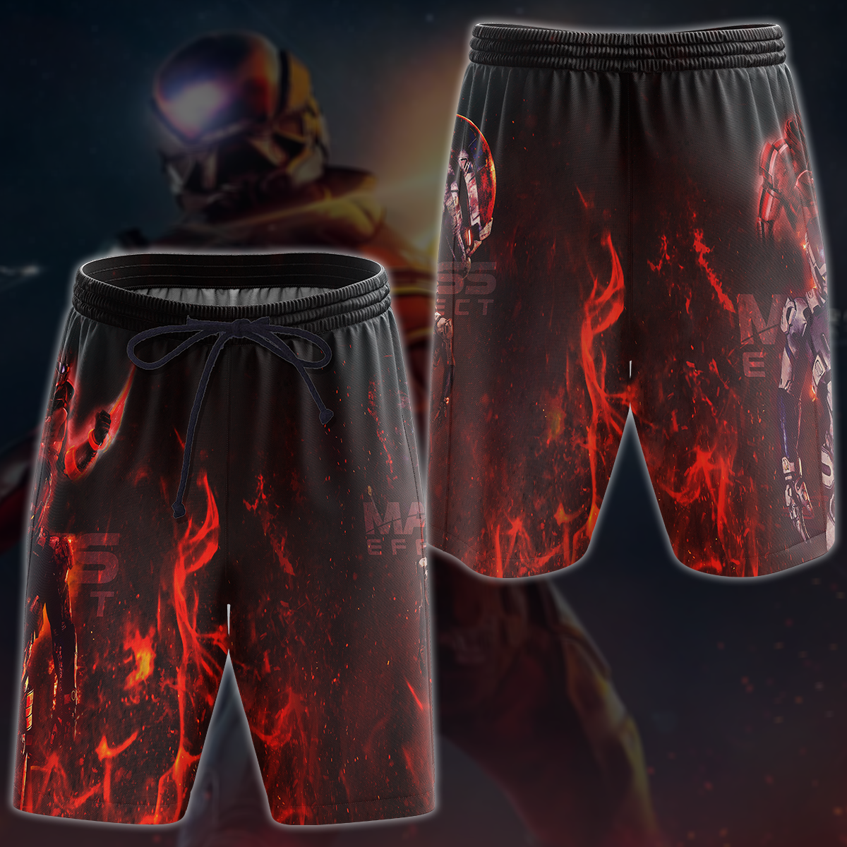 Mass Effect Video Game 3D All Over Print T-shirt Tank Top Zip Hoodie Pullover Hoodie Hawaiian Shirt Beach Shorts Jogger Beach Shorts S
