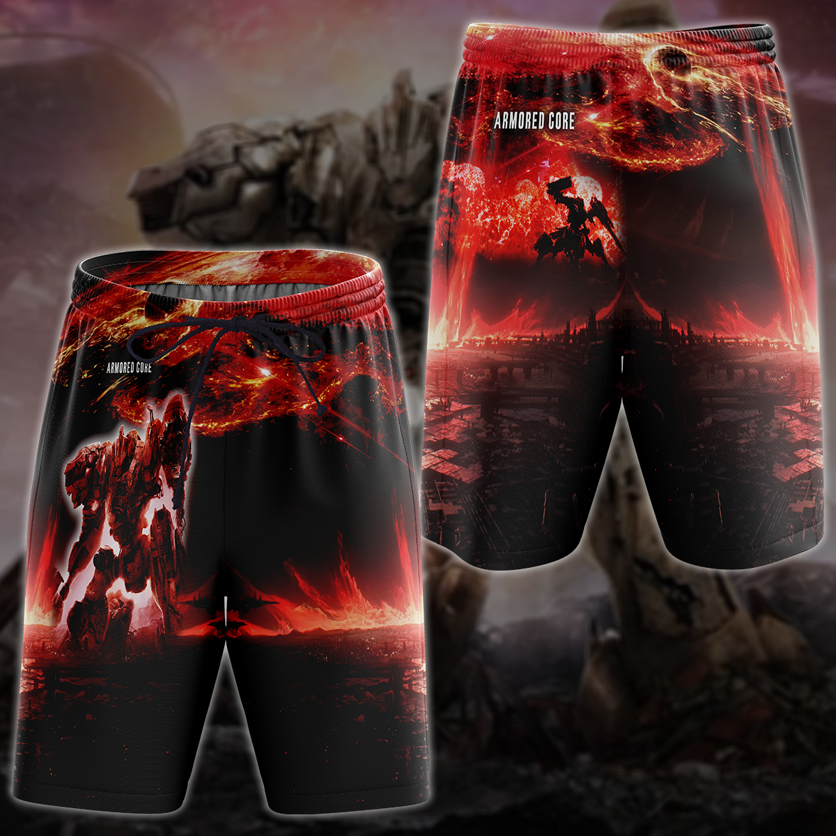 Armored Core Video Game All-Over T-shirt Hoodie Tank Top Hawaiian Shirt Beach Shorts Joggers Beach Shorts S