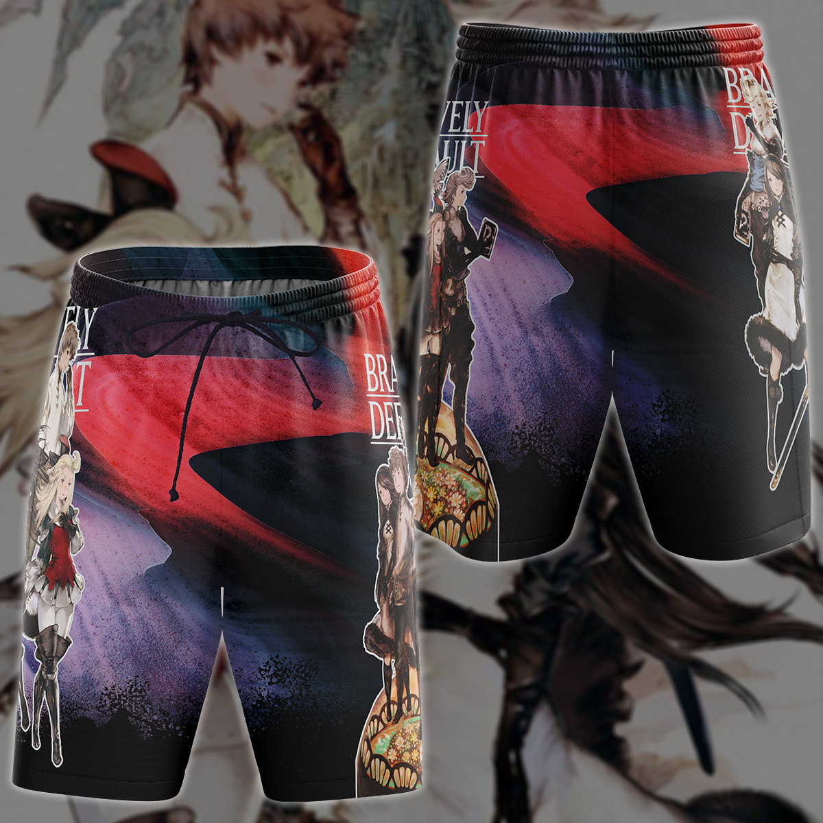 Bravely Default Video Game 3D All Over Printed T-shirt Tank Top Zip Hoodie Pullover Hoodie Hawaiian Shirt Beach Shorts Jogger Beach Shorts S