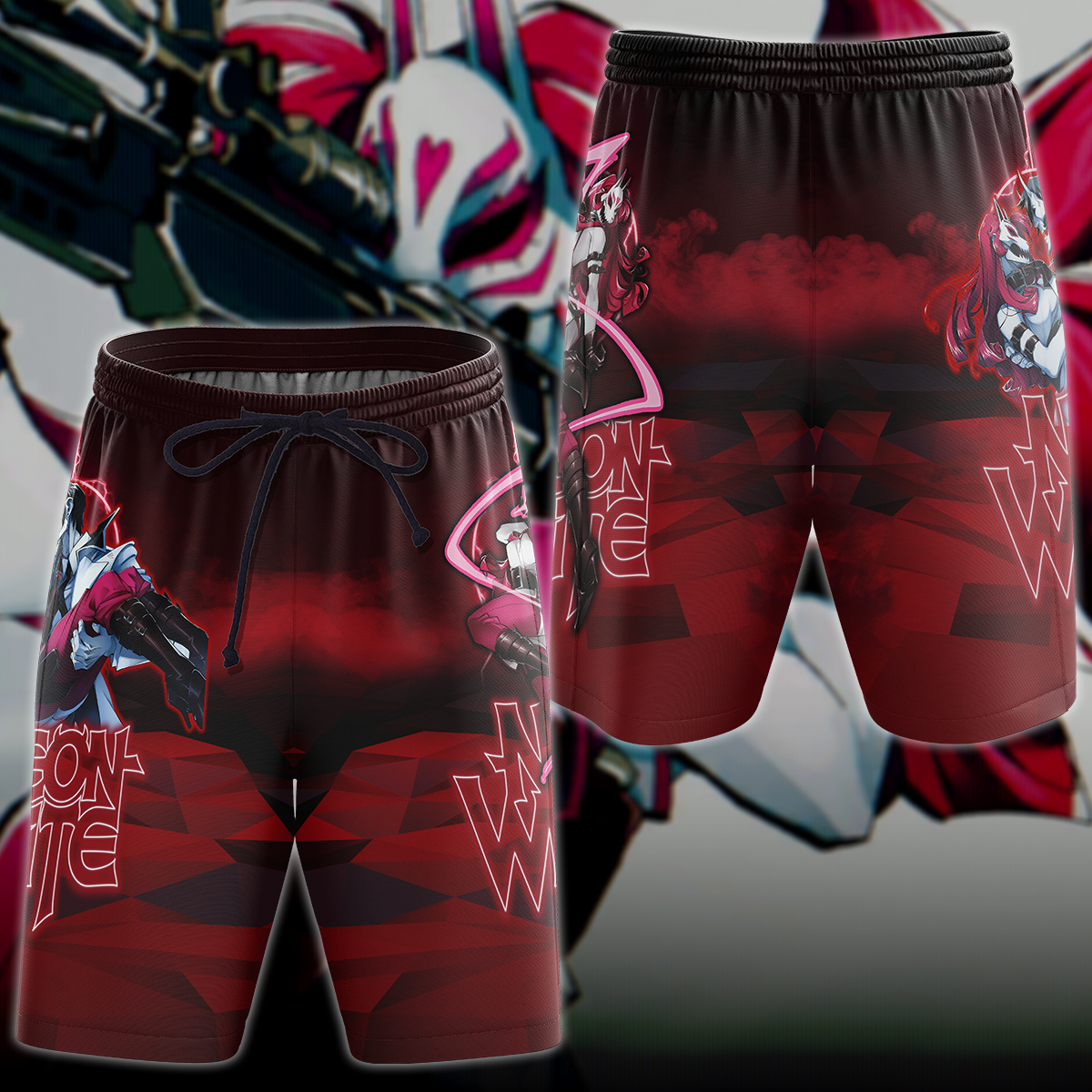 Neon White Video Game 3D All Over Print T-shirt Tank Top Zip Hoodie Pullover Hoodie Hawaiian Shirt Beach Shorts Jogger Beach Shorts S