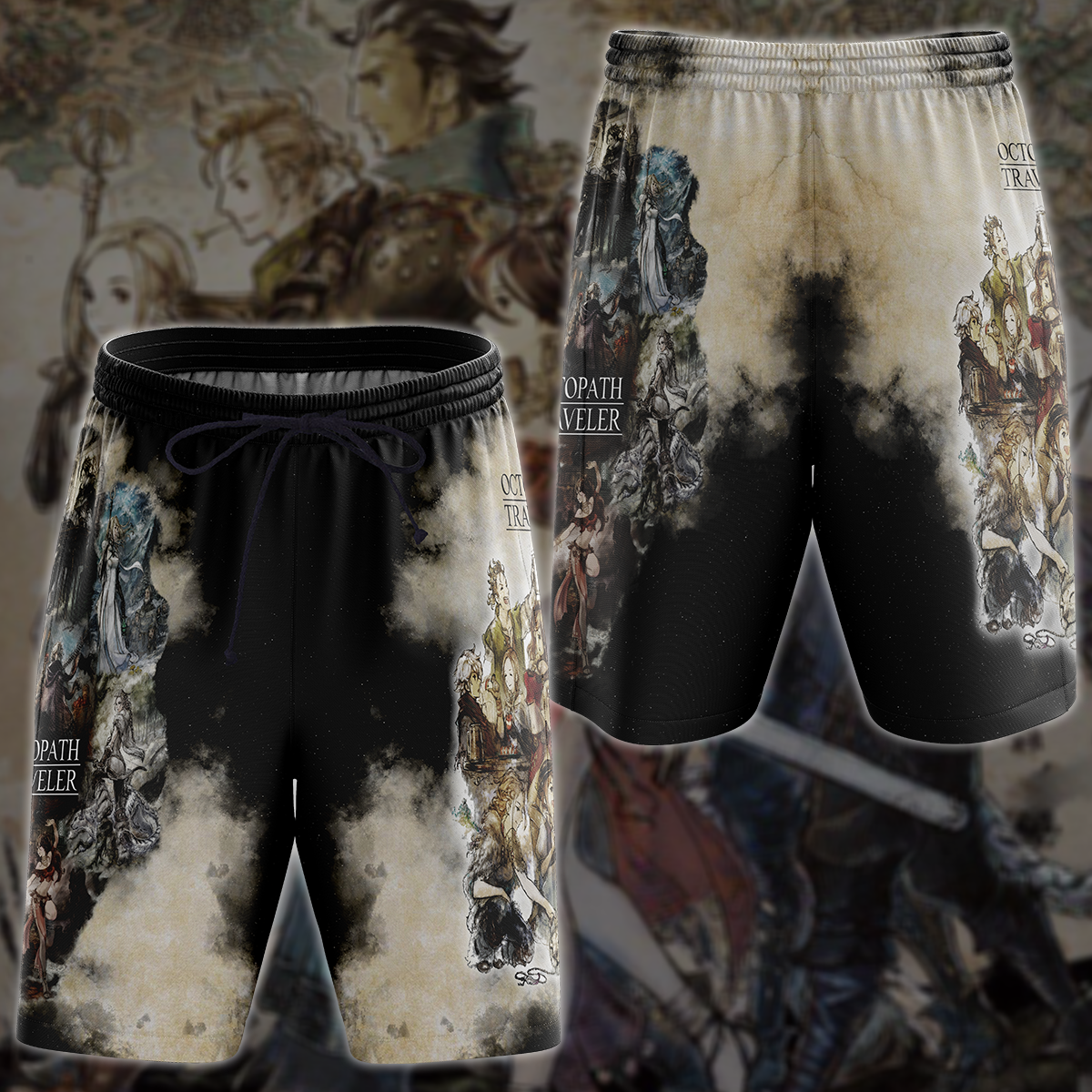 Octopath Traveler Video Game 3D All Over Printed T-shirt Tank Top Zip Hoodie Pullover Hoodie Hawaiian Shirt Beach Shorts Jogger Beach Shorts S