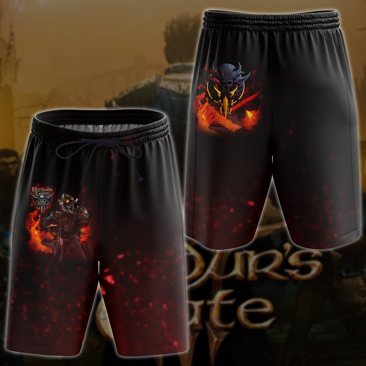 Baldur's Gate 3 Video Game All Over Printed T-shirt Tank Top Zip Hoodie Pullover Hoodie Hawaiian Shirt Beach Shorts Joggers Beach Shorts S