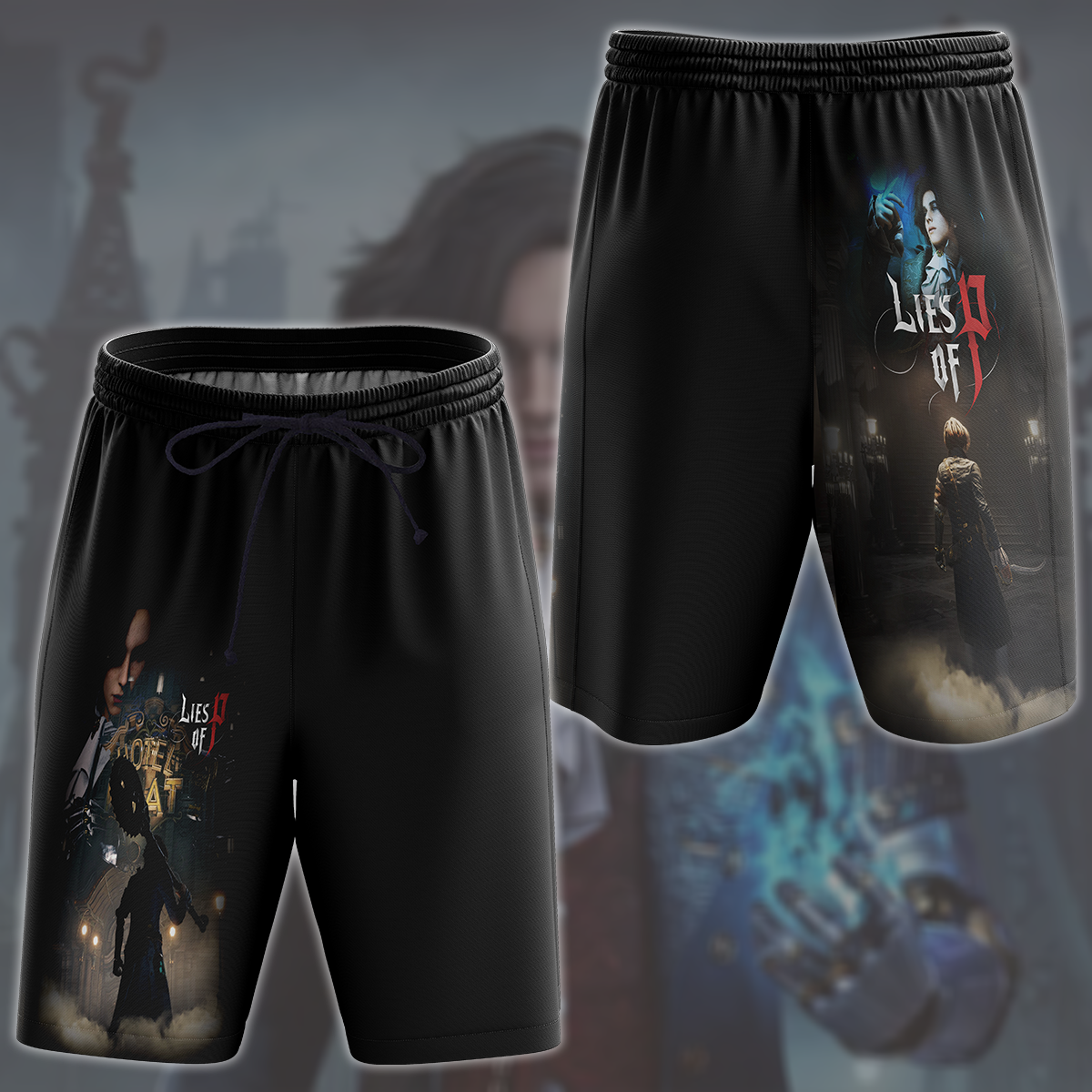 Lies of P Video Game All Over Printed T-shirt Tank Top Zip Hoodie Pullover Hoodie Hawaiian Shirt Beach Shorts Joggers Beach Shorts S