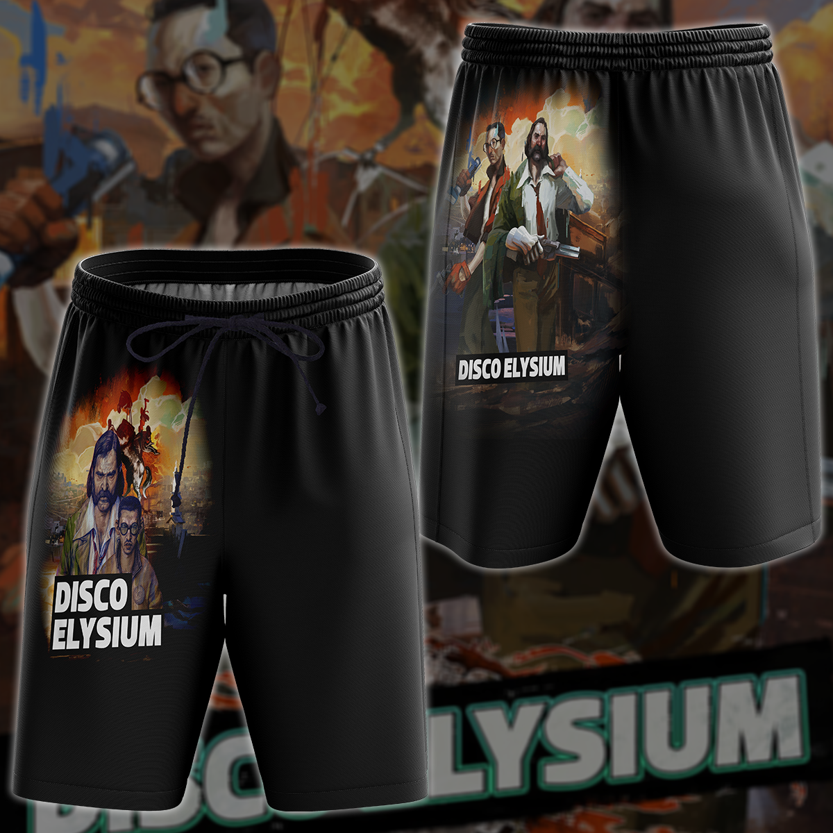 Disco Elysium Video Game All-Over T-shirt Hoodie Tank Top Hawaiian Shirt Beach Shorts Joggers Beach Shorts S