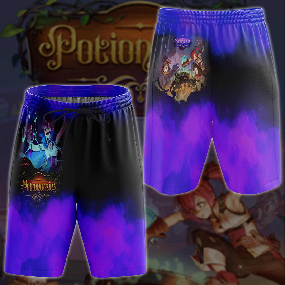 Potionomics Video Game All-Over T-shirt Hoodie Tank Top Hawaiian Shirt Beach Shorts Joggers Beach Shorts S