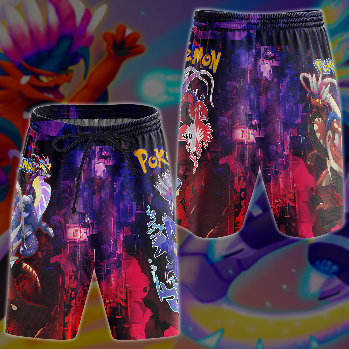Pokemon Scarlet Violet Video Game 3D All Over Print T-shirt Tank Top Zip Hoodie Pullover Hoodie Hawaiian Shirt Beach Shorts Jogger Beach Shorts S