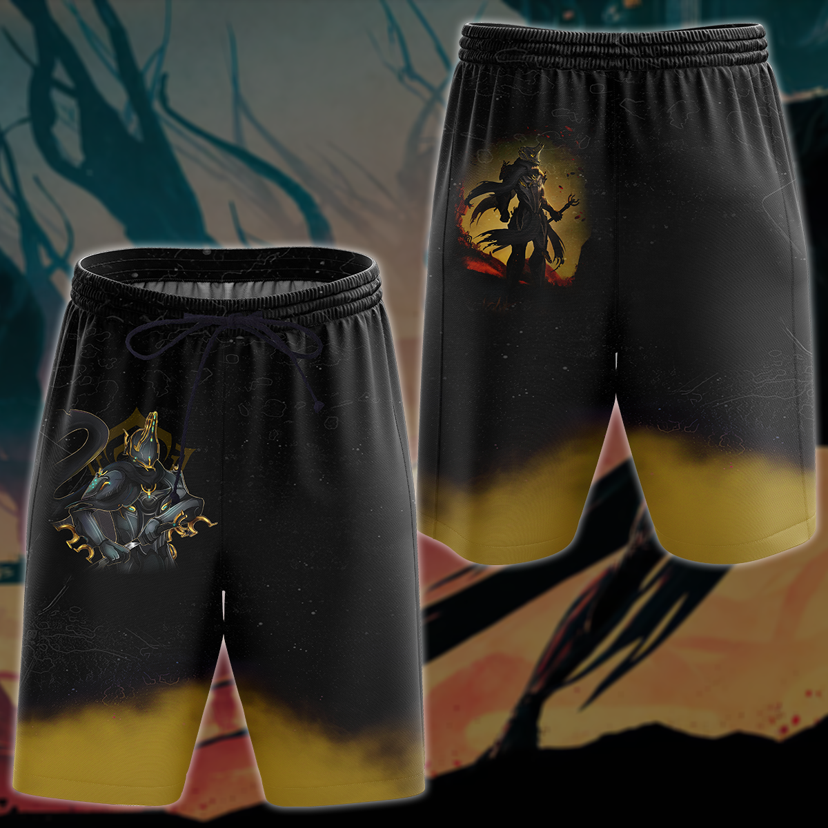 Warframe Video Game All Over Printed T-shirt Tank Top Zip Hoodie Pullover Hoodie Hawaiian Shirt Beach Shorts Joggers Beach Shorts S