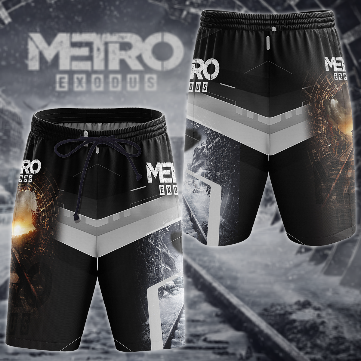 Metro Exodus Video Game 3D All Over Print T-shirt Tank Top Zip Hoodie Pullover Hoodie Hawaiian Shirt Beach Shorts Jogger Beach Shorts S