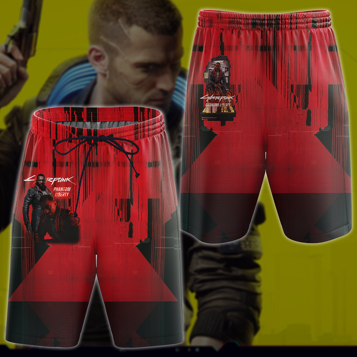 Cyberpunk 2077: Phantom Liberty Video Game All Over Printed T-shirt Tank Top Zip Hoodie Pullover Hoodie Hawaiian Shirt Beach Shorts Joggers Beach Shorts S