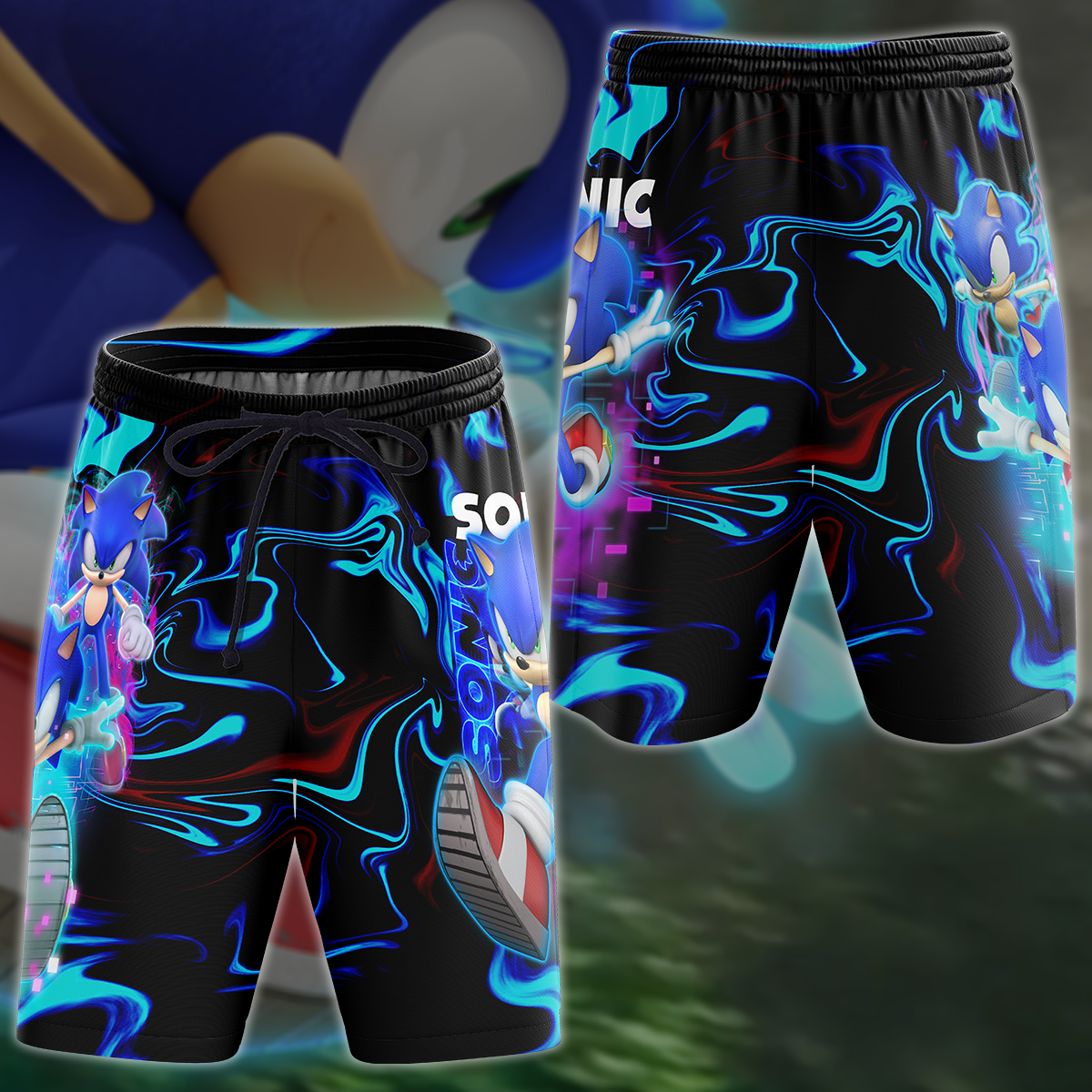 Sonic Video Game 3D All Over Print T-shirt Tank Top Zip Hoodie Pullover Hoodie Hawaiian Shirt Beach Shorts Jogger Beach Shorts S