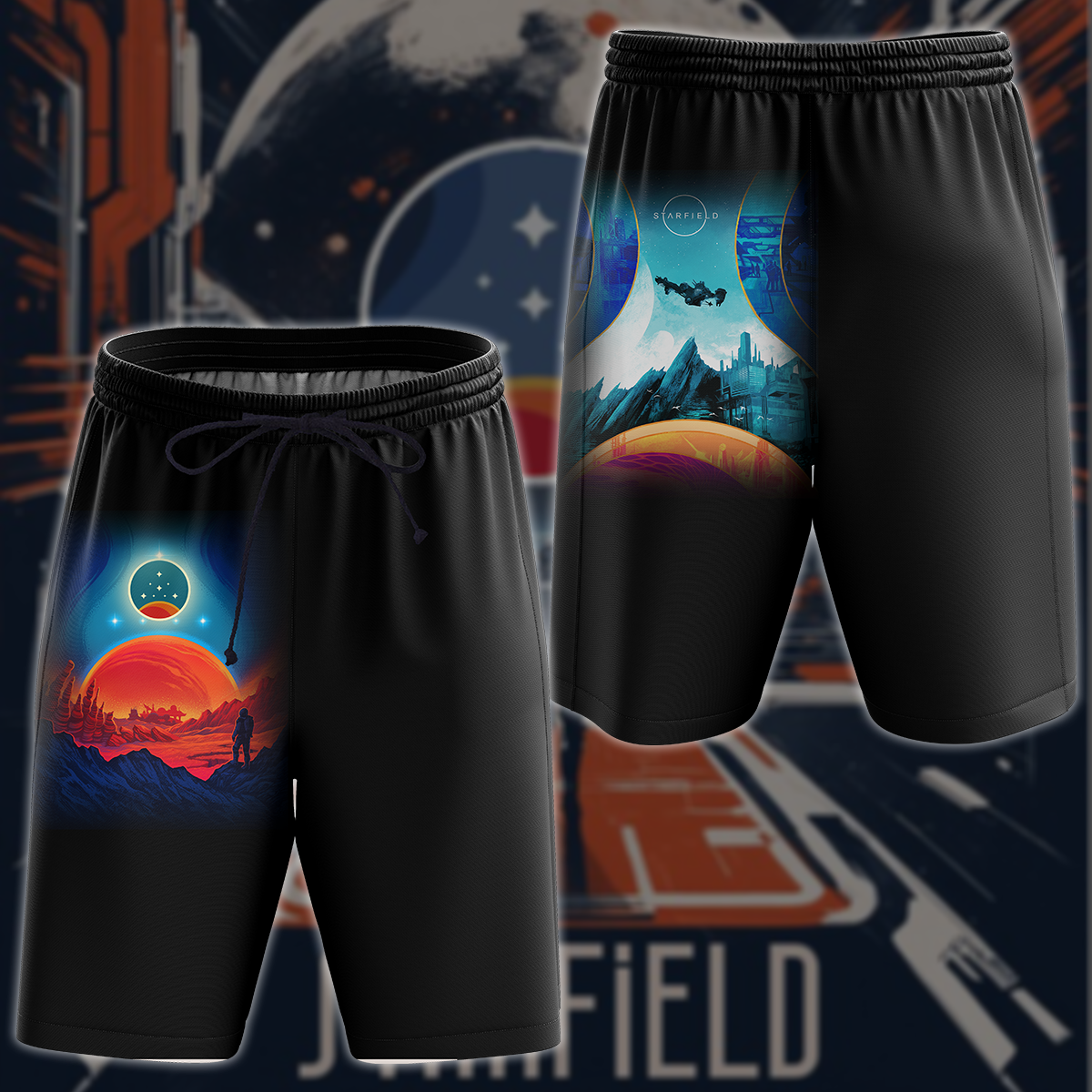 Starfield Video Game 3D All Over Printed T-shirt Tank Top Zip Hoodie Pullover Hoodie Hawaiian Shirt Beach Shorts Joggers Beach Shorts S