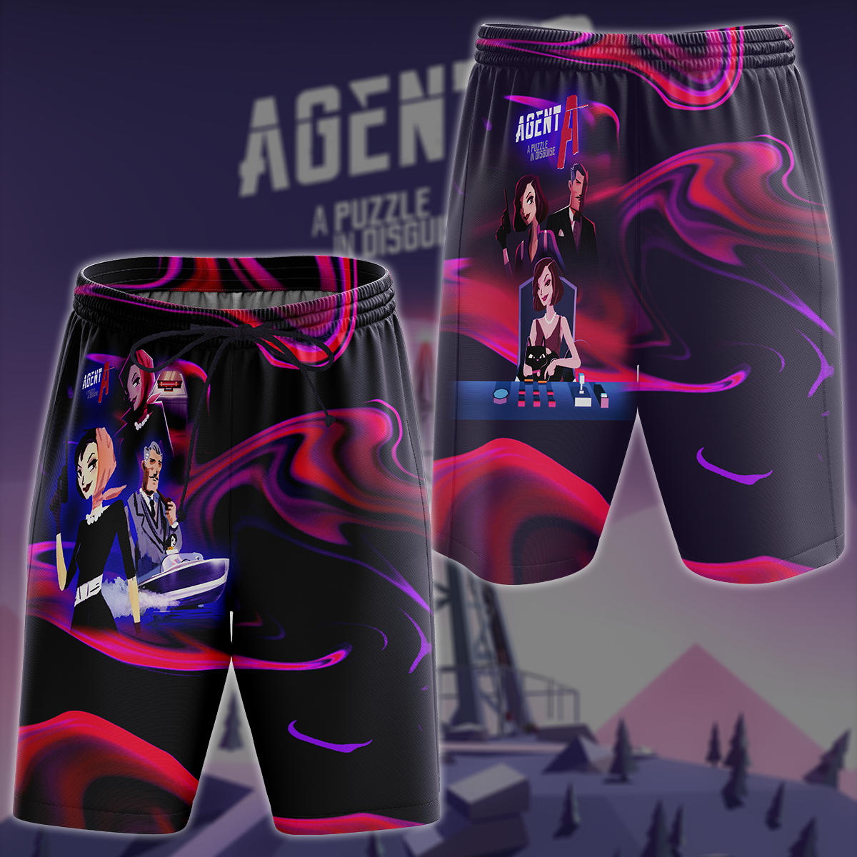 Agent A: Puzzle in disguise Video Game All-Over T-shirt Hoodie Tank Top Hawaiian Shirt Beach Shorts Joggers Beach Shorts S