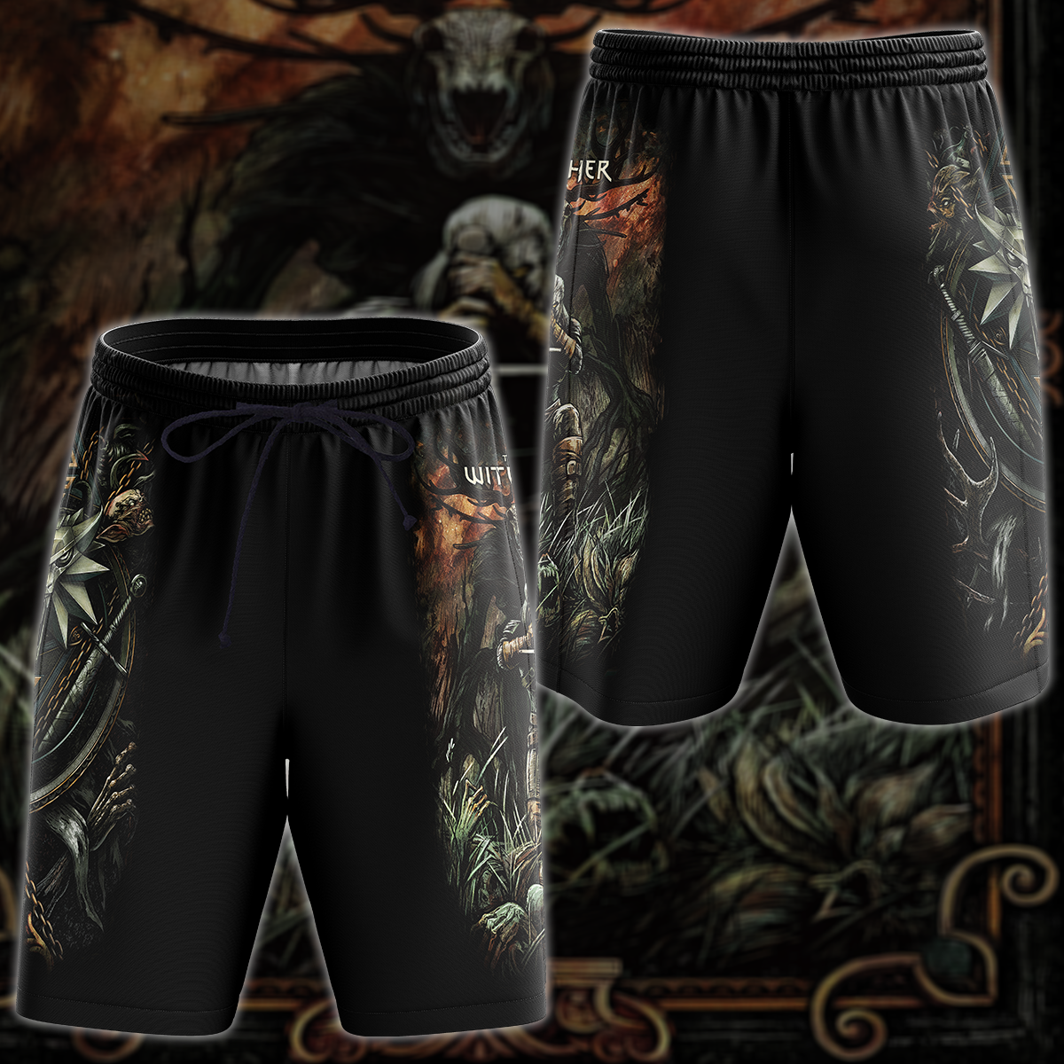 The Witcher Video Game 3D All Over Printed T-shirt Tank Top Zip Hoodie Pullover Hoodie Hawaiian Shirt Beach Shorts Jogger Beach Shorts S