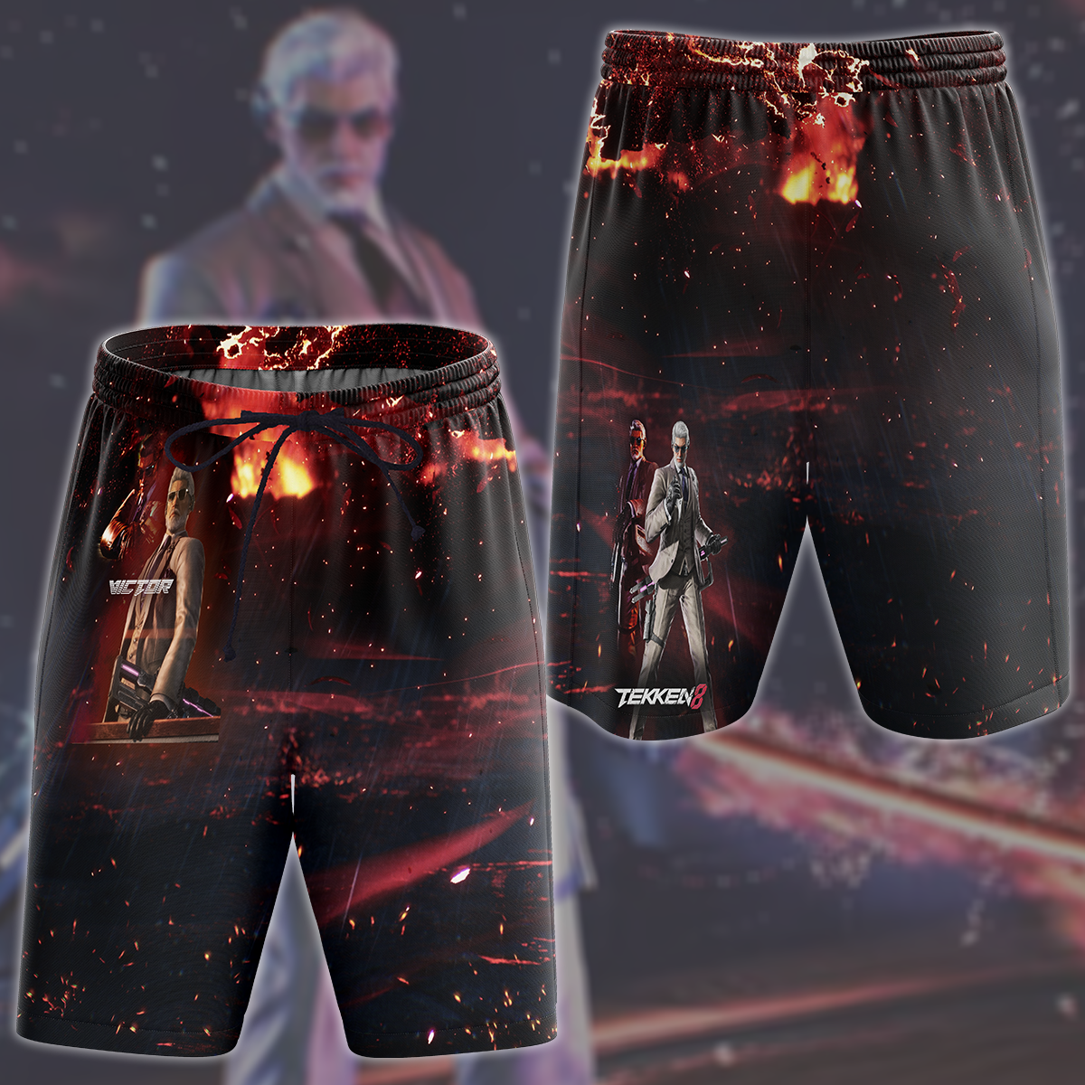 Tekken 8 Victor Video Game All Over Printed T-shirt Tank Top Zip Hoodie Pullover Hoodie Hawaiian Shirt Beach Shorts Joggers Beach Shorts S
